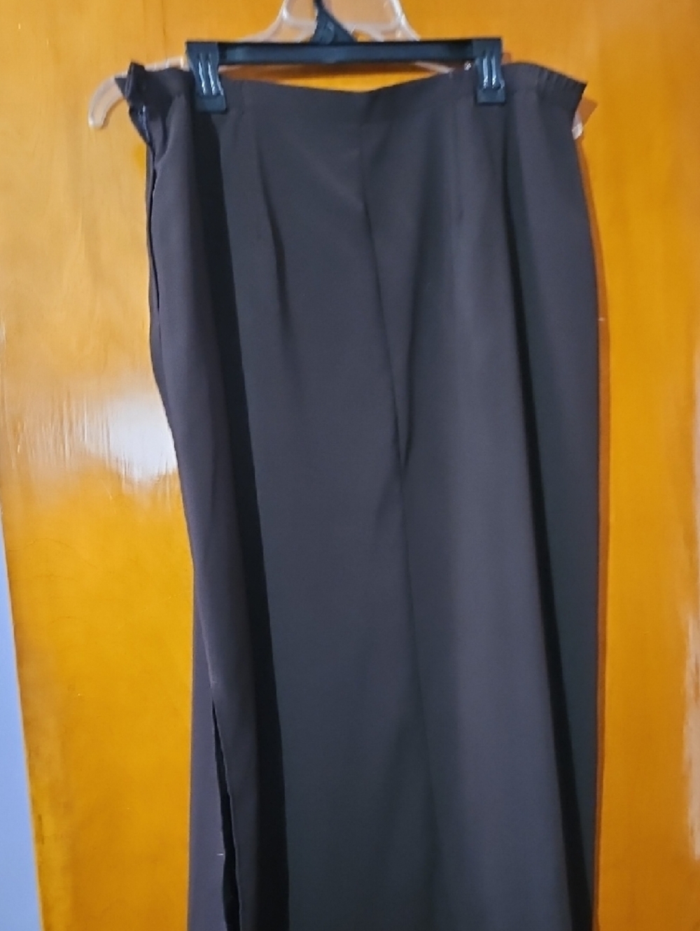 Women's Maxi Straight Skirt in Dark Brown - Picture 3 of 4